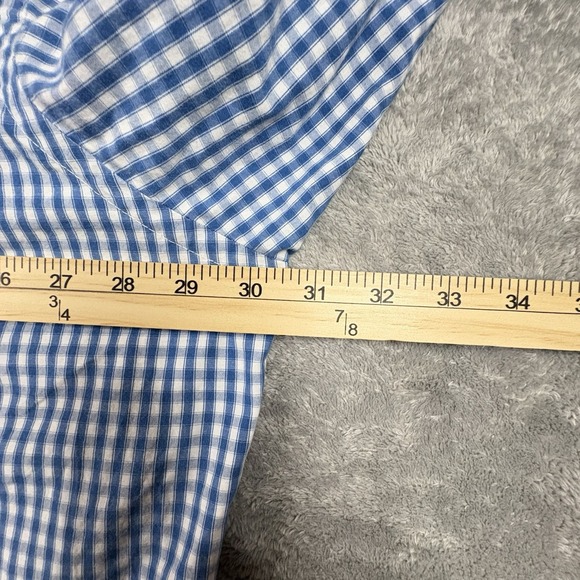 IZOD Men's 3XL Blue & White Check Button Down Dress Shirt Roomy Plus SEE DESCRIP - Picture 11 of 14